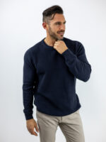 Πουλόβερ Regular Fit Μονόχρωμο Navy