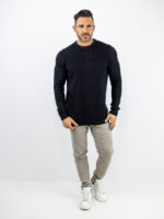 Πουλόβερ Regular Fit Μονόχρωμο Μαύρο