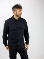 Παντελόνι Cargo Army Set Μαύρο & Πουκάμισο Regular Fit Μαύρο