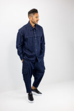 Jean Cargo Balloon & Jean Πουκάμισο Oversized Μπλέ