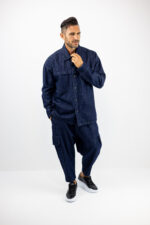 Jean Cargo Balloon & Jean Πουκάμισο Oversized Μπλέ