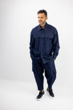 Jean Cargo Balloon & Jean Πουκάμισο Oversized Μπλέ