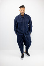Jean Cargo Balloon & Jean Πουκάμισο Oversized Μπλέ