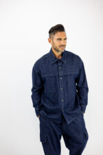 Jean Cargo Balloon & Jean Πουκάμισο Oversized Μπλέ