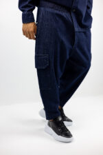 Jean Cargo Balloon & Jean Πουκάμισο Oversized Μπλέ