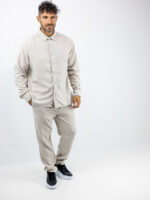 Παντελόνι Jogger Loose Fit & Πουκάμισο Regular Fit Μπέζ