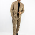 Zακέτα Regular Fit & Παντελόνι Jogger Loose Fit Μπέζ