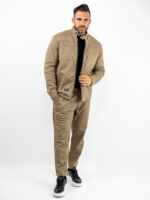 Zακέτα Regular Fit & Παντελόνι Jogger Loose Fit Μπέζ