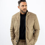 Zακέτα Regular Fit & Παντελόνι Jogger Loose Fit Μπέζ