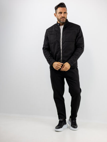 Zακέτα Regular Fit & Παντελόνι Jogger Loose Fit Μαύρο