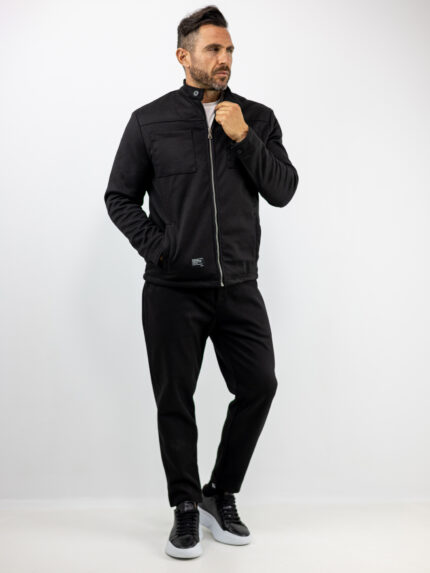 Zακέτα Regular Fit & Παντελόνι Jogger Loose Fit Μαύρο