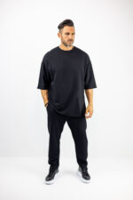 Παντελόνι Jogger Loose Fit & T-Shirt Oversized Μονόχρωμο Μαύρο