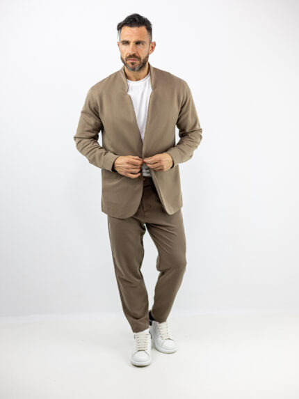 Παντελόνι Jogger Loose Fit & Σακάκι Overshirt Καφέ