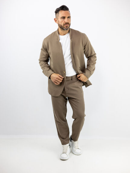 Παντελόνι Jogger Loose Fit & Σακάκι Overshirt Καφέ
