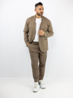 Παντελόνι Jogger Loose Fit & Σακάκι Overshirt Καφέ