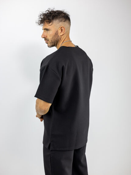 T-Shirt Oversized Μονόχρωμο Μαύρο