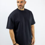 T-Shirt Oversized Μονόχρωμο Μαύρο