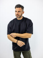 T-Shirt Oversized Μονόχρωμο Μαύρο