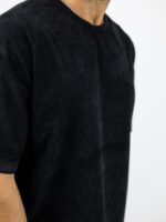T-Shirt Κοτλέ Λαιμόκοψη Oversized Μαύρο