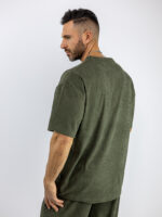 T-Shirt Κοτλέ Λαιμόκοψη Oversized Λαδί