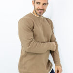 Μπλούζα Πλεκτή Καλαμπόκι Slim Fit Ταμπά