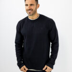 Μπλούζα Πλεκτή Καλαμπόκι Slim Fit Μαύρη