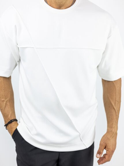 T-Shirt Oversized Μονόχρωμο Λευκό