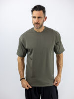 T-Shirt Oversized Μονόχρωμο Λαδί