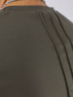 T-Shirt Oversized Μονόχρωμο Λαδί