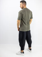 T-Shirt Oversized Μονόχρωμο Λαδί