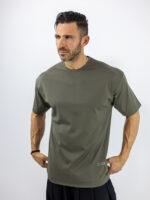 T-Shirt Oversized Μονόχρωμο Λαδί