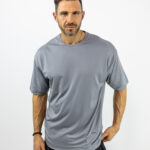 T-Shirt Overzised Μονόχρωμο Γκρί