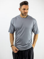 T-Shirt Overzised Μονόχρωμο Γκρί