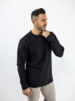 Μπλούζα Regular Fit Μονόχρωμη Μαύρη