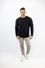 Μπλούζα Regular Fit Μονόχρωμη Μαύρη