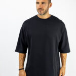 T-Shirt Oversized Μονόχρωμο Μαύρο