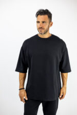 T-Shirt Oversized Μονόχρωμο Μαύρο