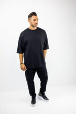 T-Shirt Oversized Μονόχρωμο Μαύρο