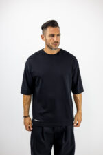 T-Shirt Oversized & Στάμπα Πίσω Μαύρη