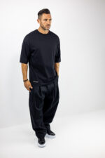 T-Shirt Oversized & Στάμπα Πίσω Μαύρη