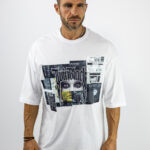 T-Shirt Oversized & Στάμπα Μπροστά Λευκό