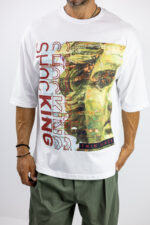 T-Shirt Oversized & Στάμπα Μπροστά Λευκό