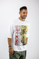 T-Shirt Oversized & Στάμπα Μπροστά Λευκό