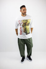 T-Shirt Oversized & Στάμπα Μπροστά Λευκό