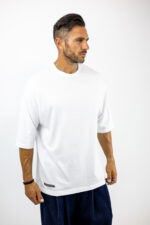 T-Shirt Oversized & Στάμπα Πίσω Λευκό