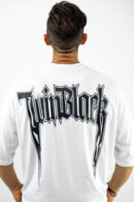 T-Shirt Oversized & Στάμπα Πίσω Λευκό