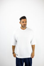 T-Shirt Oversized & Στάμπα Πίσω Λευκό