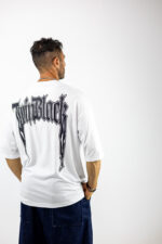 T-Shirt Oversized & Στάμπα Πίσω Λευκό