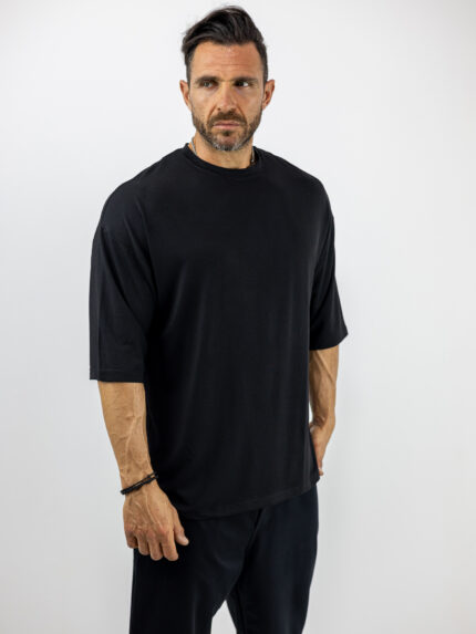 T-Shirt Ovesized Μονόχρωμο Μαύρο