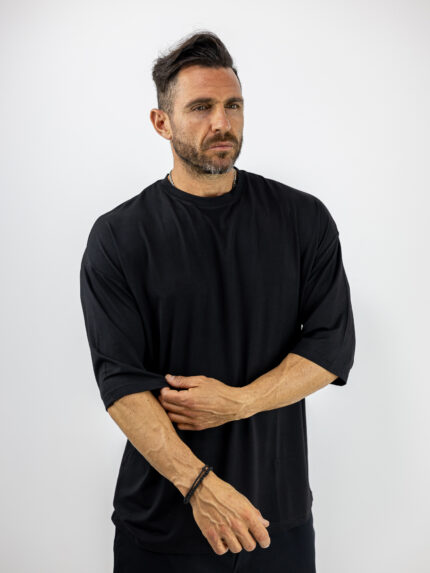 T-Shirt Ovesized Μονόχρωμο Μαύρο